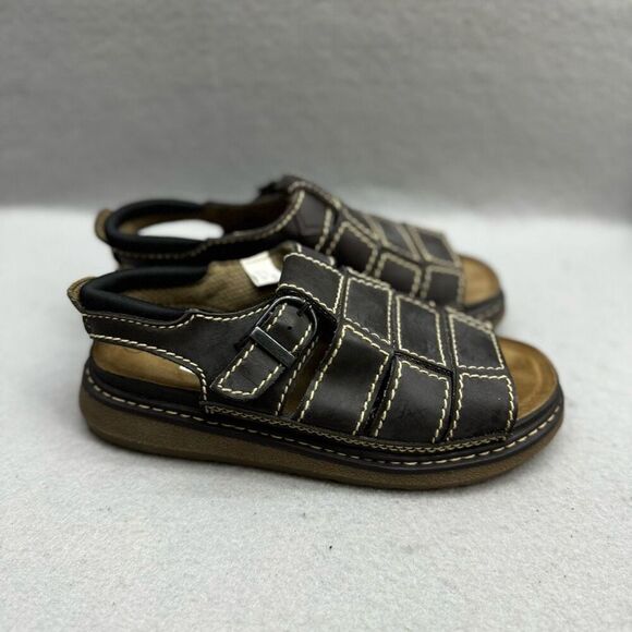 Wolfe Island Womens Brown Leather Fisherman Y2K Strap Chunky Sandals Size 6 - Picture 2 of 7